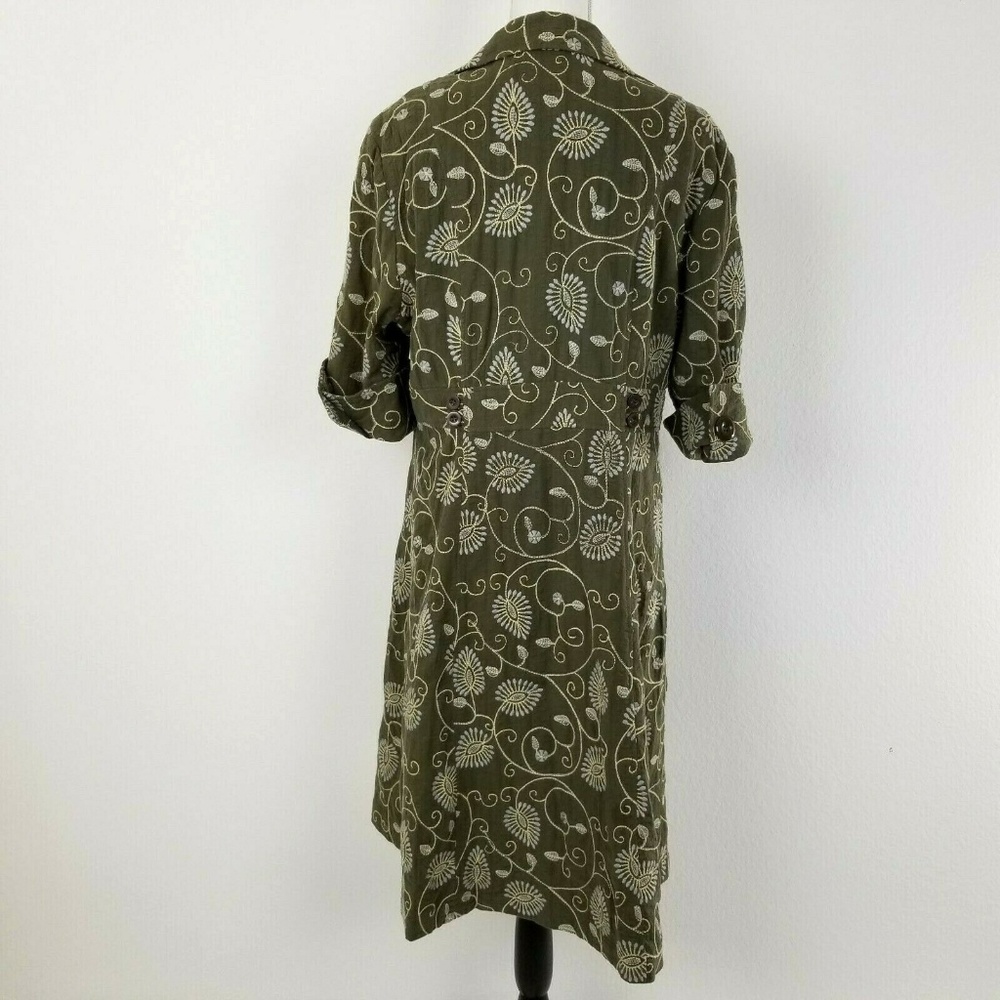 Young Essence Coat Green Floral Embroidered - Picture 5 of 8